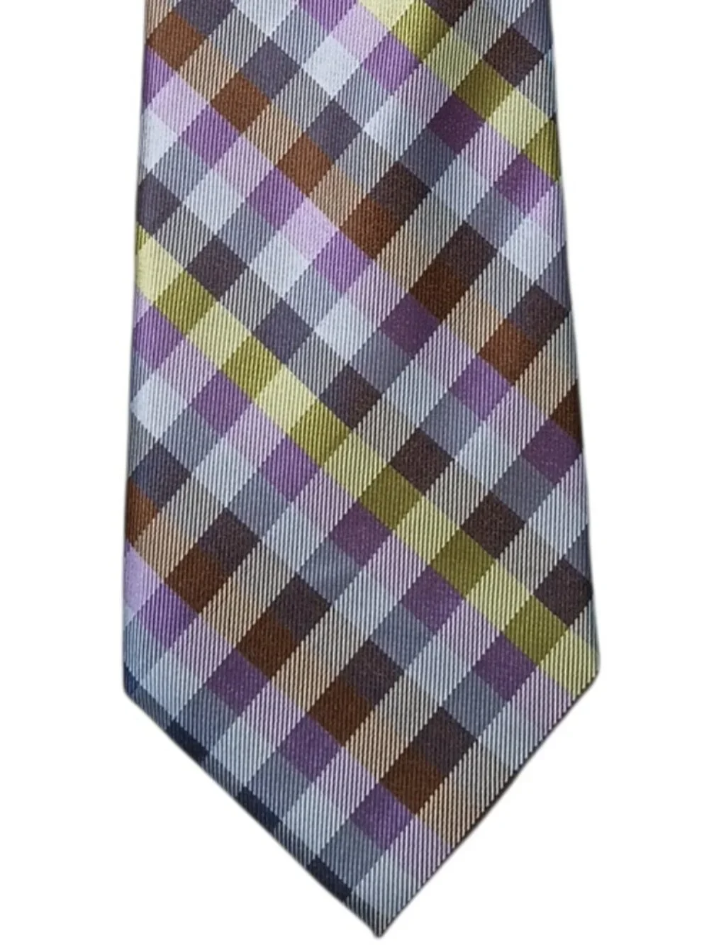 IZOD Plaid Necktie Purple Blue Brown Green Classic Men's Dress Tie